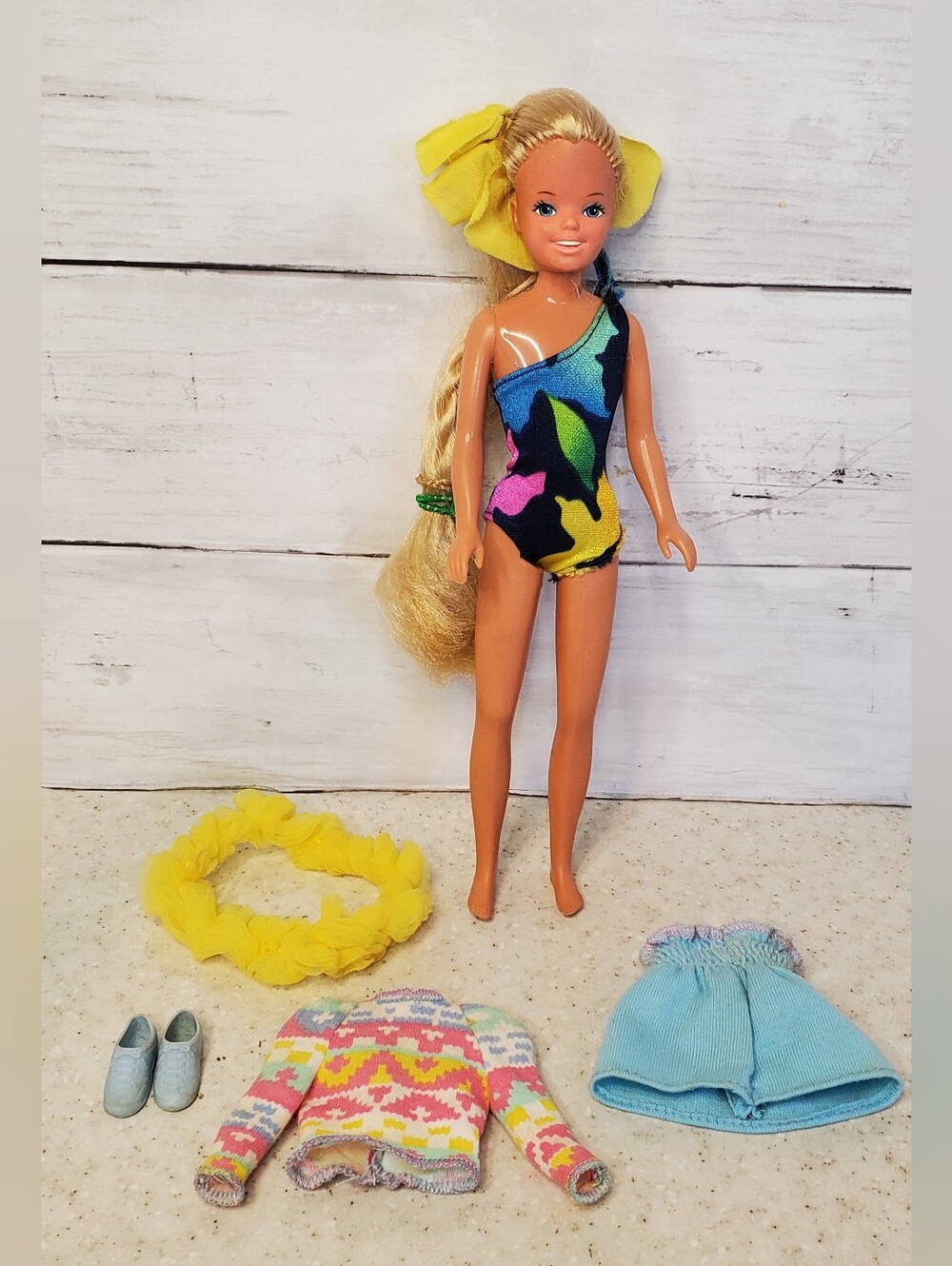 Vintage 1980s Tropical Ken Doll Mattel 1983 w/ Colorful Swim Trunks Beach Toy